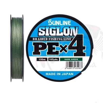 ШНУР ПЛЕТЕНЫЙ SUNLINE SIGLON PEx4 300 m DARK GREEN #1.5